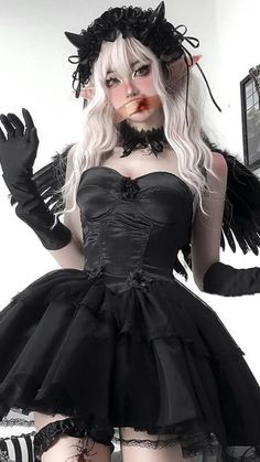 Shop from Cutiekillshop.com 🎀
 • use code ‘CutieKill’ for 10% off💫
 • Worldwide free shipping🌎
 • 50% Cute 50% Dark - your adorable plan Black Overbust Halloween Costume, Gothic Halloween Costume With Ruffles, Fitted Halloween Costume With Ruffles, Black Cosplay Costume With Ruffles, Gothic Cosplay Costume With Ruffles, Gothic Ruffled Cosplay Costume, Gothic Ruffled Costume For Cosplay, Fitted Gothic Costume With Ruffles, Gothic Ruffled Costumes For Parties