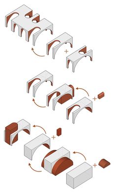 several different types of furniture are shown in this diagram, including tables and chairs with curved legs