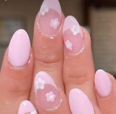 Nails Ideas For 10-11, Cute Spring Nails Short Almond, Easy Nail Art Drawings, Small Flower Nails Design, Pink Flower Nails Simple, Cute Short Pink Nail Designs, Nail Designs For Short Nails Pink, Preppy Nail Ideas Pink, Nail Designs For Little Kids