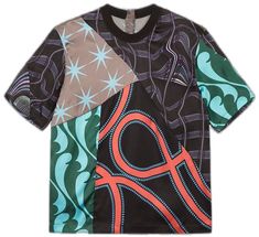 Trendy Multicolor Blouse With Graphic Print, Trendy Black Tops With Abstract Print, Casual Patterned Shirt With Bold Print, Trendy Bold Print Multicolor Tops, Trendy Multicolor Bold Print Tops, Trendy Black Top With Abstract Print, Trendy Tops With Bold Multicolor Print, Trendy Printed Patterned Tops, Black Shirt With Geometric Pattern For Spring