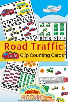 the road traffic clip counting cards are great for kids to practice counting and number recognition