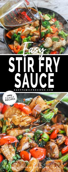 Pouring stir fry sauce onto chicken and vegetables Chicken Stir Fry Sauce, Easy Chicken Stir Fry Recipe, Fry Sauce Recipe, Stir Fry Sauce Easy, Stir Fry Recipes Healthy, Homemade Stir Fry Sauce, Stir Fry Sauce Recipe, Easy Chicken Stir Fry, Homemade Stir Fry