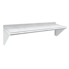 a white shelf sitting on top of a wall