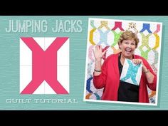 an image of a woman with her hands up in front of a quilting jacks