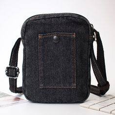 Overview： Design: Vintage Mens Denim Mini Phone Shoulder Bags Denim Phone Crossbody Bag for Women In Stock: Ready to Ship (2-4 days)Include: Only BagCustom: NoColor: Dark Blue, BlackLeather:, JeanMeasures: 15cm x 19cm x 4.5cmWeight: 0.25kgSlots: 1 main slot, 1 phone slot, 1 zipper slotAccessories(option): NoneStyle: Vintage Mens Denim Mini Phone Shoulder Bags Denim Phone Crossbody Bag for WomenVery durable (At least 5 Years) and it should last a life time Note： Each item will have very slight va Black Denim Travel Shoulder Bag, Black Denim Shoulder Bag For Everyday Use, Black Denim Travel Bag, Casual Chest Shoulder Bag With Pockets, Casual Black Denim Shoulder Bag, Casual Black Denim Bag, Casual Denim Shoulder Bag With Mobile Phone Pocket, Casual Denim Shoulder Bag With Mobile Phone Holder, Casual Denim Mobile Phone Bag