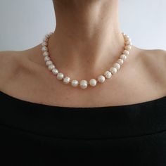 " It is well known fact, that pearls are the best accessory for weddings. But it is not only bridal jewelry. As Jackie Keneddy once said \"Pearls are always appropriate\". We can not disagree with this. Pearl jewelry is same perfect for special occasions and daily life. There is nothing more elegent and feminine like pearls. Every woman should have such a perfect beauty in her jewelry box. > Necklace's length- 44 cm (17,3 in) > Necklace's weight - 40 gm" White Pearls Necklace, Ceramic Hearts, Necklace Ceramic, Genuine Pearl Necklace, Jewellery Sale, Coral Beads Necklace, Perfect Beauty, Women Jewellery, Minimal Necklace