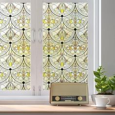 3D Stained Glass Window Film | Decorative Privacy Film for Bathroom, Front Door, Home | UV Blocking & Anti-Glare | Unique Coloured Patterns Color: Black. Peel And Stick Window Film, Window Treatments For Small Windows, Equestrian Library, Design Esthetic, Accent Window, Nola Style, Glass Window Decals, Window Privacy Film, Stained Glass Window Film