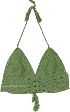 Get the beach party vibes with this free spirit bohemian green crochet top.  The delicate handmade crochet looks very tender and attractive. #tlb #Sleeveless #CrochetClothing #vacationclothing #beachwrap #bohemianfashion #Handmade #BohemianBralette #Crochettop #Cottontop Summer Green Crochet Top, Green Halter Neck Tank Top For Beach Season, Green Beachwear Crop Top For Spring, Green Crop Top For Spring Beachwear, Green Crochet Beachwear Top For Spring, Green Crochet Top For Beachwear, Green Summer Crochet Top For Vacation, Green Crochet Top For Spring Beachwear, Green Crochet Top For Beachwear In Spring