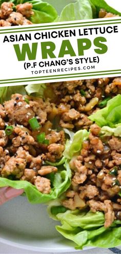 Skip the restaurant takeout and make this Asian lettuce wraps recipe at home in 20 minutes! Easy to make and healthier because you can control the ingredients. Plus, it’s super fresh and tastes way better. Yummy Asian Food, P F Chang, Lettuce Wraps Recipe, Asian Chicken Lettuce Wraps, Asian Lettuce Wraps, Homemade Chinese Food, Lettuce Wrap Recipes, Chinese Cooking Recipes, Lettuce Wrap