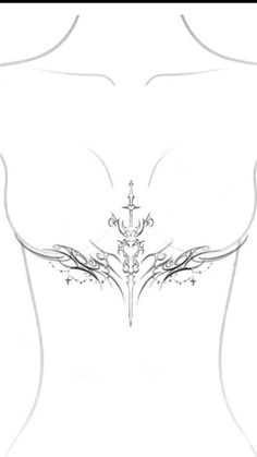 a drawing of a woman's breast with an arrow on it