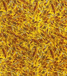 an abstract yellow and red pattern with leaves