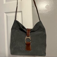 In New Condition Gray Suede Never Used Not My Style. Comes With Dust Bag Suede Crossbody Bag, Suede Bag Outfit, Crossbody Bag Outfit, Bag Outfit, Suede Handbags, Manifestation Board, Gray Suede, Dooney Bourke, Cloth Bags