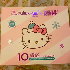 New! Hello Kitty + Creme Shop - Christmas Advent Calendar 10 Days Of Beauty Brand New, Sealed, In Box, Collectable. Great Gift!! Hello Kitty 10 Days Of Supercute Beauty Mystery Advent Calendar Items Out Listed On Back - See Image Highly Rated. New To Poshmark? Use Promo Code “Luxurycloset212” While Signing Up To Get $10 Off Your 1st Order. Https://Poshmark.Com/Closet/Luxurycloset212 Price To Sell But Fair Offers Considered Especially Bundled. Difficult To Find Item.No Lowballs /Off-Line Transact Hello Kitty Christmas Gifts, Hello Kitty Wishlist, Hello Kitty Creme, Creme Shop Hello Kitty, Kitty Makeup, Creme Shop, High Clothes, Hello Kitty Makeup, Kitty Items