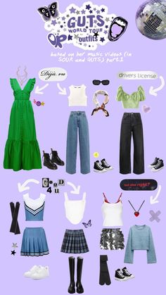 GUTS world tour outfit #gutsworldtour #oliviarodrigo #gutsoliviarodrigo #souroliviarodrigo #guts #sour #dejavu #driverlicense #good4u #badidearight#gutsworldtouroutfit Regina George Halloween, Consert Outfits, Olivia + Core + Aesthetic, Preppy Summer Outfits, Group Halloween Costumes, Concert Fits, Preppy Summer, Halloween Party Costumes, Themed Outfits