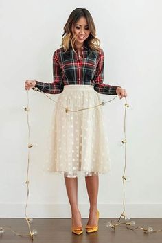 Cute Christmas Outfits, Holiday Skirts, Holiday Party Outfit, Fashion Blogger Style, Fashion Board, Thanksgiving Outfit, A Skirt, Blogger Style, White Skirt