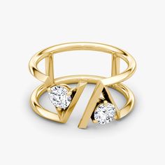 The VRAI V Double Row Band in 14k solid gold features a duo of knife-edge Vs that lift and secure Round Brilliant VRAI created diamonds in place. Womens Bangles, Jewellery Showroom, Plain Bands, Unisex Jewelry, Gold Diamond Rings, Gold Bands, Round Brilliant, Prong Setting, Or Rose