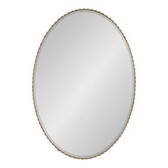 a round mirror with rope trim around the edges and an oval frame, on a white background