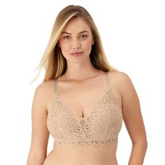 If you’re in love with lace, this pretty full-coverage bralette is for you. Designed with Bali's ComfortFlex Fit® system, this wireless bra offers gorgeous lace detailing, lightly-lined cups, and the option to convert to a crisscross back for versatile wear. Click on this INTIMATES & SLEEPWEAR Guide to find the perfect fit and more!PRODUCT FEATURES Under the lace, wirefree cups are lightly lined for shaping and support Lovely transparent lace completely covers this bra, with lace trim extending Bali Bras, Shapewear Dress, Wireless Bra, Womens Bras, Lace Bra, Sophisticated Style, Tank Dress, Bra Sizes, Product Features