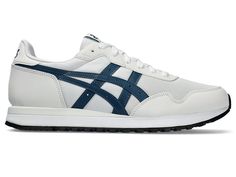 UNISEX Tiger RUNNER II | White/Vintage Indigo | Sportstyle | ASICS Asics Running Shoes With Rubber Waffle Outsoles, Classic Asics Low-top Running Shoes, Casual Asics Running Shoes With Rubber Waffle Outsoles, Classic Asics Sneakers With Cushioned Footbed, Modern Asics Running Shoes For Sports, Asics Retro Sports Sneakers, Modern Asics Sneakers For Sports, Modern Asics Sports Sneakers, Retro Asics Sneakers For Sports