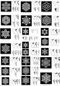 black and white snowflakes are shown in this pattern, which is very similar to the