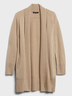 Cashmere Long Cardigan | Banana Republic Fall Winter Capsule Wardrobe, Varsity Cardigan, Slouchy Cardigan, Women Long Cardigan, Tan Cardigan, Warm Cardigan, Fall Capsule Wardrobe, Drape Cardigan, Cozy Cardigan