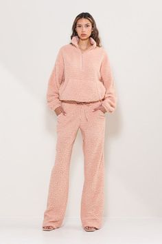 Cozy Winter Pajama Party Pants, Cozy Winter Pants For Pajama Party, Cozy Winter Loungewear Pants, Pink Bottoms With Soft Texture For Loungewear, Pink Loungewear Bottoms With Soft Texture, Cozy Winter Bottoms For Pajama Party, Cozy Pink Loungewear Pants, Cozy Fit Full Length Loungewear Pants, Cozy Fit Full Length Lounge Pants