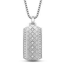 Brand: JeweliliFeatures: Men's Diamond Accented Dog Tag Pendant In Sterling Silver Length:21.5mm Width:15.6mm Height:24.3mm Perfect for celebrating a Birthday or Anniversary Item is shipped in a beautiful gift box Return on any order within 30 days Mens Diamond Pendant, Men Pendant Design, Diamond Pendant For Men, Mens Diamond Necklace, Diamond Pendant Jewelry, Mens Necklace Pendant, Dog Tag Pendant, Man Ring, Jewellery Sketches