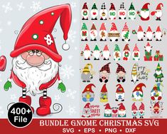 christmas gnome svg clipart bundle