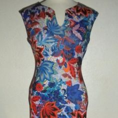 Eci New York Misses Size Small Fashion Knit Dress Multi-Color Floral Print Split Neckline Sleeveless Midi-Length Hidden Back Zipper Unlined Lightweight Stretch 95% Polyester 5% Spandex Nwt Multicolor Fitted V-neck Sleeveless Dress, Blue Stretch Sleeveless V-neck Dress, Elegant Multicolor Sleeveless Midi Dress, Stretch Sleeveless Floral Print Dress For Beach, Multicolor Sleeveless Floral Mini Dress, Multicolor Floral Print Sleeveless Mini Dress, Beach Sleeveless Stretch Dress With Floral Print, Summer Sleeveless Sheath Dress With Floral Print, Multicolor Sleeveless Midi Dress With Floral Print