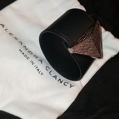 Nwt Alexandra Clancy Leather Austin Cuff Bracelet. Brand New. Never Been Worn. Black Nappa Leather Cuff. Snap Closure. Size Small (Cir: 5.75", Length: 8", Width: 1.5"). Comes With Dust Bag. Leather Cuffs, Nappa Leather, Womens Jewelry Bracelets, Cuff Bracelet, Snap Closure, Black Silver, Austin, Jewelry Bracelets, Dust Bag