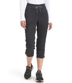 From The North Face&#x2C; these pants feature:Herringbone 4way-stretch fabricationStraight legDrop-in hand pockets with an invisible-zip pocket inside the right hand pocket2x2 rib-knit waistband with a tonal&#x2C; heather&#x2C; stretch drawstring for adjustabilityWater resistantStandard fitMoisture-wicking FlashDry™ helps keep you cool and dryNon-PFC DWR finish for added protectionTriple needle stitching for durabilityShirring on legs for s Stretch Pants With Functional Drawstring For Outdoor Activities, Stretch Pants With Functional Drawstring For Outdoor, Spring Bottoms With Functional Drawstring For Outdoor Activities, Sporty Stretch Capris For Outdoor Activities, Fitted Workout Bottoms With Functional Drawstring, Moisture-wicking Fitted Hiking Bottoms, The North Face Outdoor Bottoms With Elastic Waistband, The North Face Bottoms With Elastic Waistband For Outdoor, The North Face Nylon Bottoms For Outdoor