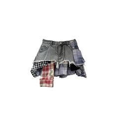 The perfect blend of style and comfort. Made with trendy, casual denim fabric and featuring a classic plaid design, these shorts are a must-have in any wardrobe. Plaid Denim Skirt, Casual Plaid Bottoms With Built-in Shorts, Trendy Plaid Short Bottoms, Casual Plaid Bottoms With Pockets, Trendy Short Plaid Bottoms, Trendy Plaid Bottoms With Pockets, Cotton Jean Shorts With Pockets, Casual Cotton Patchwork Jean Shorts, Casual Patchwork Short Bottoms