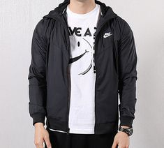 Men's Nike Windrunner Windproof Sports Jacket Autumn Black AT5271-010 Nike Techwear Windbreaker For Streetwear, Nike Urban Windbreaker With Moisture-wicking, Black Waterproof Track Jacket For Sports, Sporty Waterproof Hooded Track Jacket, Casual Streetwear Windproof Track Jacket, Waterproof Sporty Hooded Track Jacket, Waterproof Hooded Sporty Track Jacket, Moisture-wicking Windbreaker For Outdoor Sportswear, Nike Sports Windbreaker Windproof