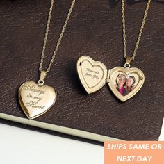 Gold Heart Locket, Gold Locket Necklace, Picture Locket, Book Necklace, Photo Gold, Bar Necklace Personalized, Photo Locket Necklace, Heart Locket Necklace, Jewelry Lockets