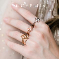 "Our current turnaround time for regular orders is 6-8 weeks. For urgent orders, please shop our Ready-to-Ship collection below (7-10 business days): https://michellia.com/collections/ready-to-ship (please copy and paste into browser) -------- 「Divina」- Diamond Moon and Star Ring | R3006 It's been almost half a century since we realized the dream to put a person on the moon. No one knew if it was possible, but every single effort was put forth to make it happen. Our exquisite \"Divina\" set was Celestial Rose Gold Jewelry With Rose Cut Diamonds, Celestial Style 14k Rose Gold Diamond Ring, Elegant Moon Shaped Diamond Rings, Elegant Moon Shaped Gold Rings, 14k Gold Moon Phase Rings, Elegant Gold Moon-shaped Ring, Elegant 14k Gold Moon Phase Ring, Elegant Gold Moon Shaped Ring, Elegant 14k Gold Moon Shaped Ring