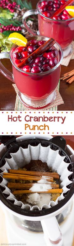 hot cranberry punch recipe with cinnamon sticks