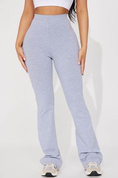 Available In Black, Chocolate, Heather Grey, Charcoal, And Navy. Petite 30" Inseam Flare Pant Pull On Elastic Waist Stretch High Waist 82% Cotton, 10% Viscose, 8% Spandex Imported | Petite Adriana Flare Pant in Heather Grey size 1X by Fashion Nova Black Chocolate, Flare Pant, Sweater Jumpsuit, Swimming Outfit, Grey Fashion, Flare Pants, Sweater Jacket, Heathers, Fashion Nova