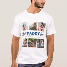 Custom Father's Day Photo Collage Best Daddy Ever T-Shirt Best Papa Ever, Top Gifts For Kids, Fathers Day Photo, Customized Photo Gifts, Popular Shirt, Father's Day T Shirts, T Shirt Photo, Photo Design, Happy Fathers Day