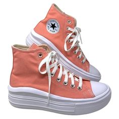 Converse Chuck Taylor Move Platform Flamingo Canvas Women's Shoes Casual A03544c Brand New With Box No Lid. 100% Authentic! The Next Best Thing To Walking On A Literal Cloudthe All Star Move. An Ultra-Lightweight Platform Brings Bold Lift And Comfort To Your Look Without Weighing You Down. Because Let’s Face It, You’ve Got Things To Do. Durable Canvas Upper For That Classic Chucks Look And Feel Ortholite Cushioning Helps To Provide Optimal Comfort A Lightweight, Molded Platform Adds Height Witho High-top Platform Canvas Shoes For Spring, Spring High-top Platform Canvas Shoes, Summer Platform Sneakers With Vulcanized Sole, Converse Platform Canvas Shoes, Comfortable Summer Platform Sneakers With Vulcanized Sole, White Platform Canvas Shoes For Summer, Summer Canvas Platform Sneakers, Casual High-top Sneakers With Round Toe For Summer, Casual Summer High-top Sneakers With Round Toe