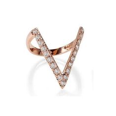 Rose Gold Diamond V Ring | Catherine Angiel – Catherine Angiel Designer Diamond Rings, Nyc Engagement Rings, V Ring, Fancy Jewelry Necklace, Diamond Rings Design, Unique Diamond Rings, Rose Gold Diamond Ring, Bridal Gold Jewellery Designs, Gold Diamond Ring