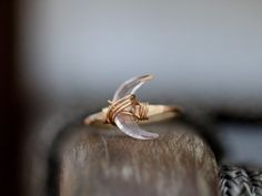 Crescent Rose, Broken Rose, Silver Boho Jewelry, Gold Straws, Motivational Jewelry, Crystal Moon, Wire Wrapped Ring, Gorgeous Ring, Moon Ring