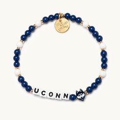 UConn®- University of Connecticut® Bracelet Water Bracelet, Little Words Project, Initial Birthstone Necklace, Blessing Bracelet, Acrylic Bracelet, University Of Connecticut, Kendra Scott Necklace, Word Bracelet, Kendra Scott Earrings