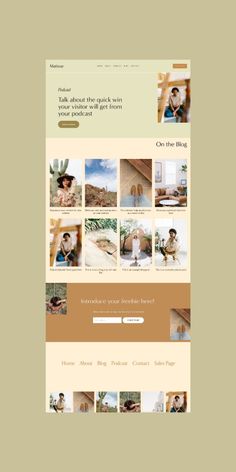 the homepage design for an interior designer