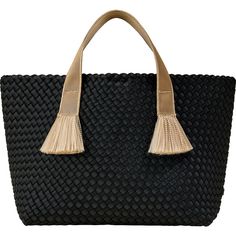 Meet Tulum, the signature handwoven neoprene tote designed with vacation in mind. We combined the silhouette of St. Barths Medium with the sleek nylon webbing handles of Tangier and added texture with a frayed detail. Matching woven neoprene zippered pouch included. Open top with magnetic snap closure. | Naghedi NYC | Women's Tulum Solid Medium Hand-Woven Tote Bag, Umbra (Black) | Maisonette collects the best children’s products from around the world (unlike Zulily, Etsy, The Tot, Farfetch Kids, Childrensalon, Crate and Kids, Kohls, Wayfair, Buy Buy Baby, Nordstroms, Mini Boden, J.Crew Factory, or PotteryBarn Kids), creating a curated shopping experience for you. Think of us as your shortcut to fashion for litte ones! Neoprene Bag, St Barths, Neoprene Tote, Woven Tote Bag, Classic Handbags, Tangier, Zippered Pouch, Classic Bags, Buy Buy