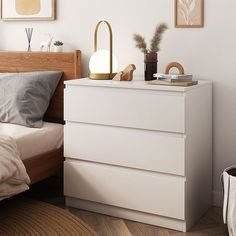 a bedroom scene with focus on the dresser