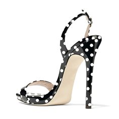 null Chic Polka Dot Heels With Round Toe, Polka Dot Round Toe Heels For Parties, Polka Dot Heels For Summer Party, Polka Dot Round Toe Sandals For Party, Polka Dot Heels For Spring, Chic Polka Dot Open Toe Heels, Chic Polka Dot Heels For Spring, Polka Dot High Heel Sandals For Spring, Polka Dot Fitted Heels For Party