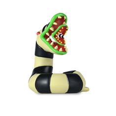 a toy snake with its mouth open and tongue out