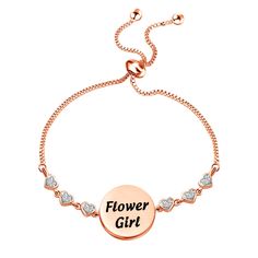 PRICES MAY VARY. Looking for Junior Flower Girl Gifts?This sweet flower girl bracelet is the perfect gift for any little girl in your bridal party! This wedding keepsake gift is the perfect way to ask, or say "thank you" to your special flower girl, thanks her for being a part of your special day. Bridal Party Bracelet,Flower Girl Bracelet,Flower Girl Jewelry, Perfect Flower Girl Gift on Wedding Party.They will love this bracelet and the meaning behind it. Material:Made of high quality copper,an Flower Charm Jewelry For Wedding Gift, Wedding Gift Jewelry With Flower Charm, Adjustable Flower Shaped Jewelry For Valentine's Day, Adjustable Flower-shaped Jewelry For Valentine's Day, Adjustable Flower Jewelry For Mother's Day, Personalized Adjustable Flower-shaped Jewelry, Rose Gold Flower Shaped Bracelets For Wedding, Flower Decorated Jewelry For Mother's Day, Adjustable Personalized Flower-shaped Jewelry