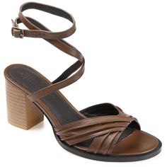 FREEDA - Journee Collection Genuine Leather Sandals, Strap Sandals Women, Open Toed Heels, Strappy Sandals Heels, Black Sandals Heels, Famous Footwear, Leather Block Heels, Dress Shoes Womens, Shoes Heels Pumps