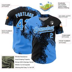 the front and back of a baseball jersey, with information about each team's uniform